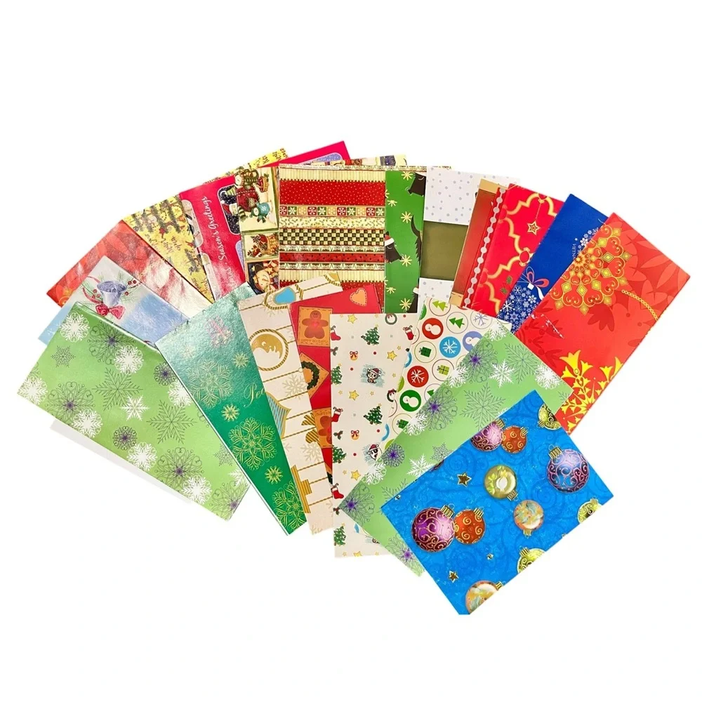 Vintage Christmas Wrapping Paper Set of 20 Sheets